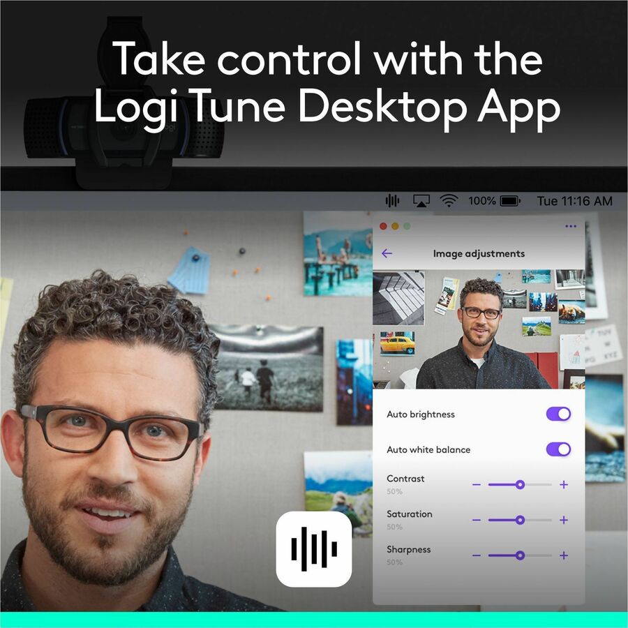 Logitech C920e Webcam - 3 Megapixel - 30 fps - USB Type A - TAA Compliant - 1920 x 1080 Video - Auto-focus - 78° Angle - Microphone - For Notebook, Monitor
