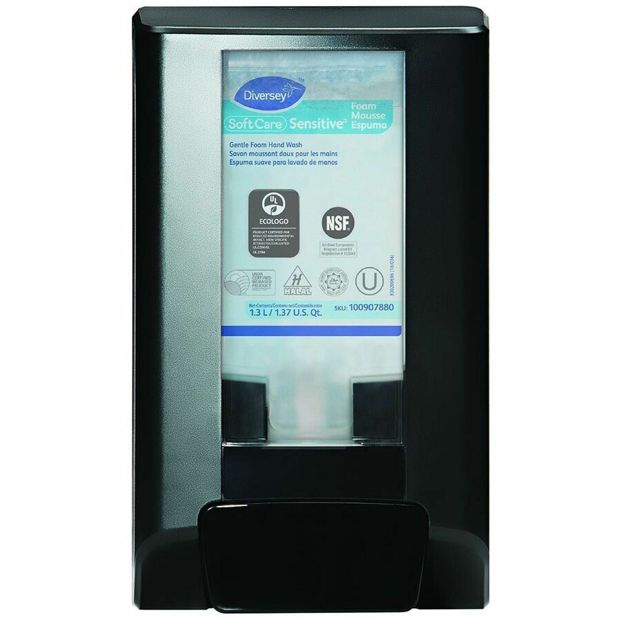 Diversey Care IntelliCare Manual Dispenser II - Manual - Durable, Security Lock, Scratch Resistant, UV Resistant, Key Lock, Keyless Lock - Black - 6 / Carton