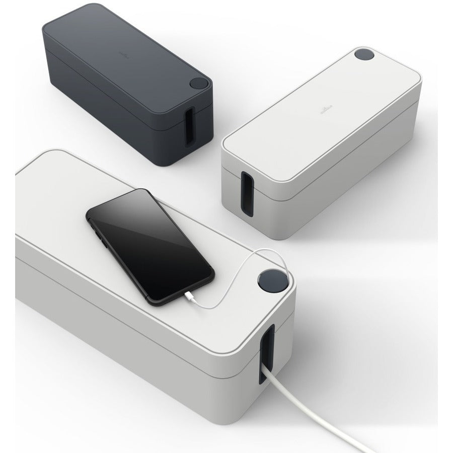 DURABLE CAVOLINE BOX L, Gray - Cable Box - Gray - Plastic - 1 Each