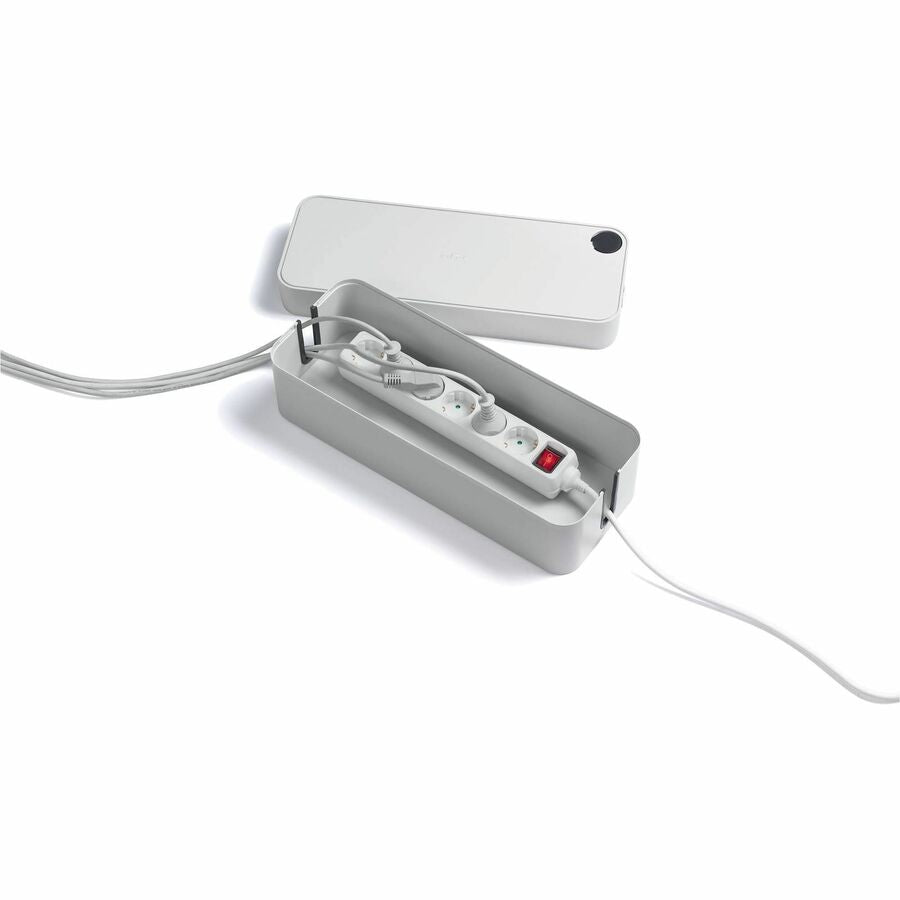 DURABLE CAVOLINE BOX L, Gray - Cable Box - Gray - Plastic - 1 Each