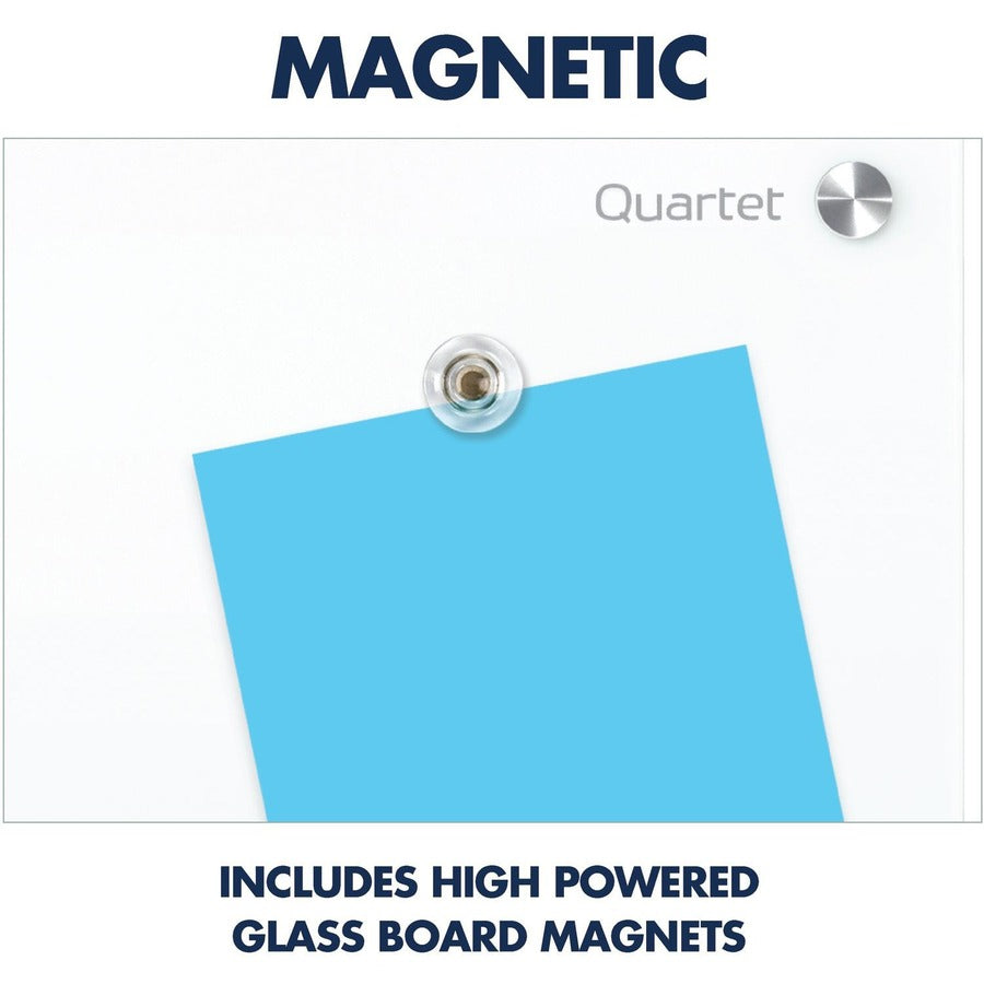 Quartet Infinity Magnetic Glass Dry-Erase Board, White, 48" x 48" - 48" (4 ft) Width x 48" (4 ft) Height - White Tempered Glass Surface - Square - Horizontal/Vertical - Magnetic - Frameless, Accessory Tray, Stain Resistant, Ghost Resistant, Durable, Sc...
