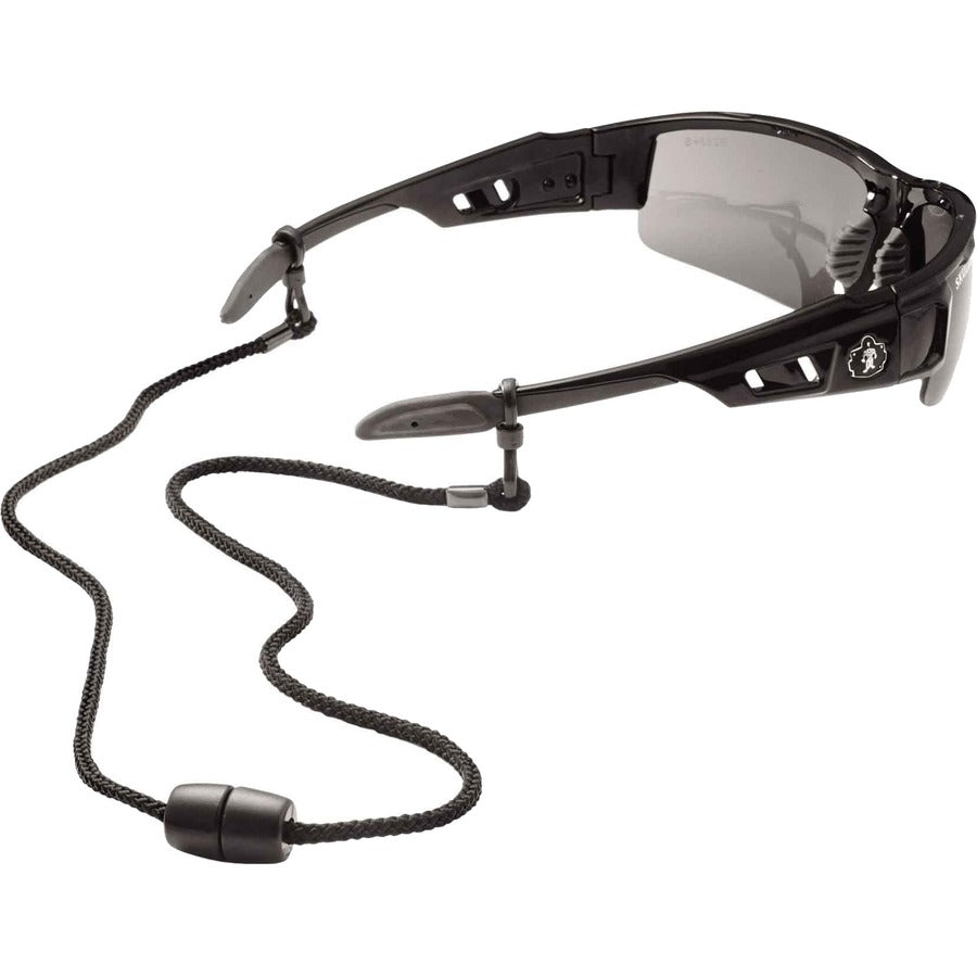 Ergodyne 3251 Breakaway Rope Eyewear Lanyard - Slip Attachment - 0.3" Height x 1.5" Width x 11" Length - Black - Nylon - 6 / Carton