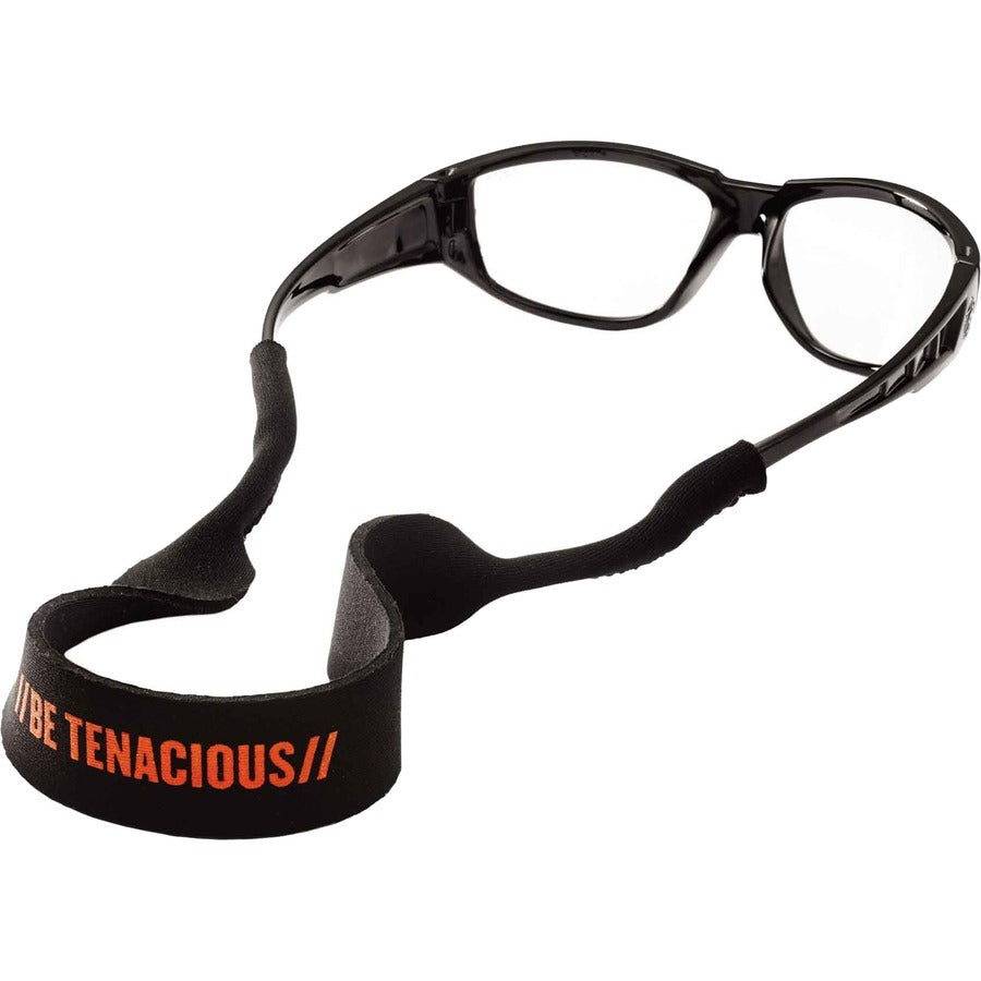 Ergodyne 3275 Neoprene Eyewear Lanyard - 0.3" Height x 1.5" Width x 10" Length - Black - Neoprene - 6 / Carton