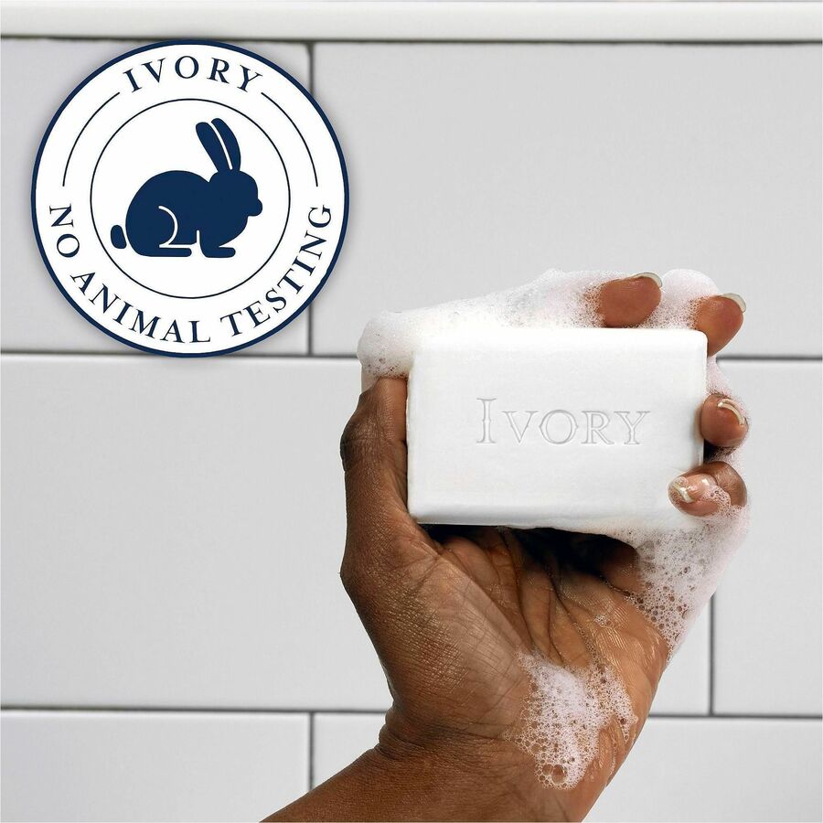 Ivory Bar Soap - Ivory-clean Scent - 3.10 oz - Dirt Remover, Oil Remover - Skin - White - Non-clog - 3 / Pack
