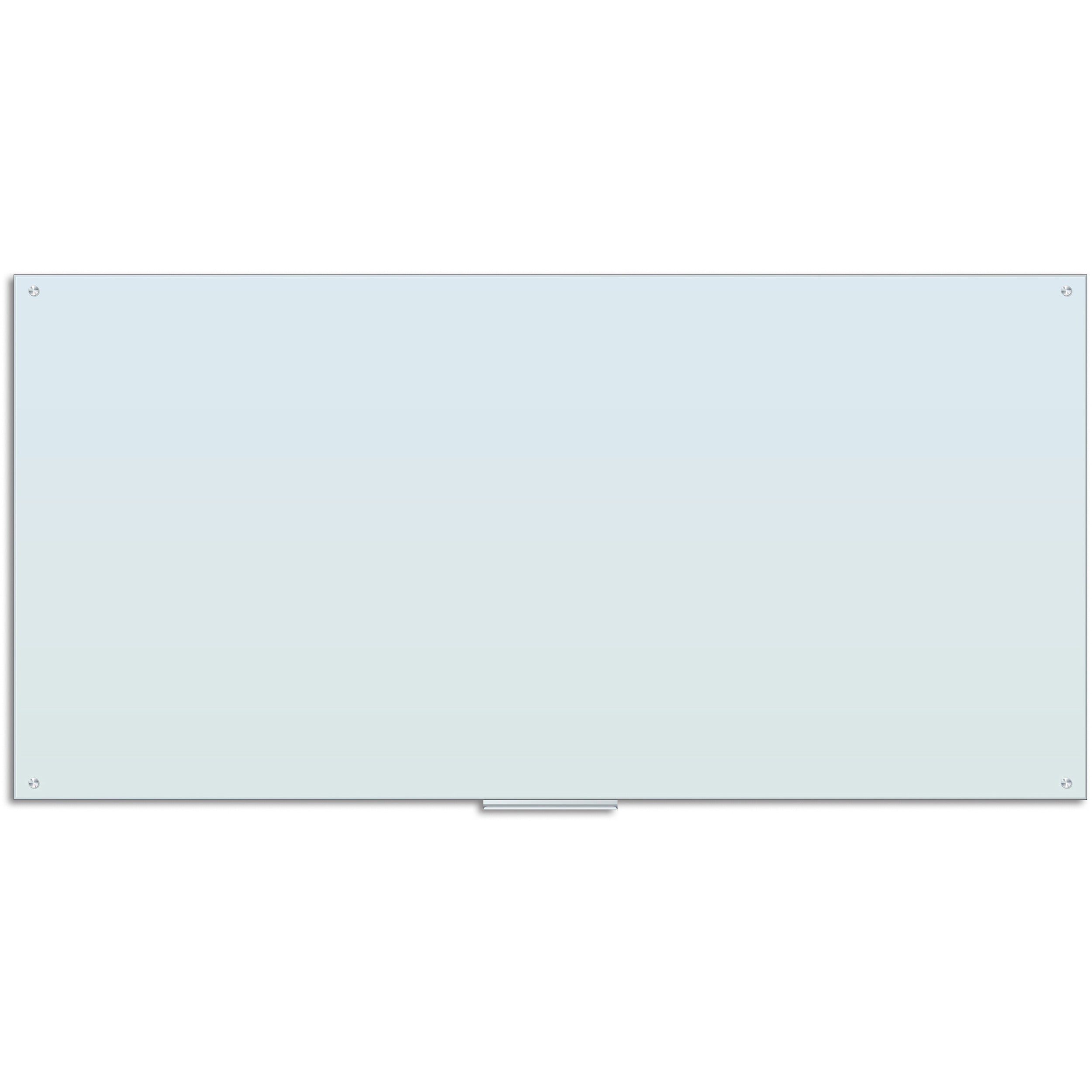 U Brands Magnetic Glass Dry-Erase Board, 96" X 47" , White Frosted Surface, Frameless - 96" (8 ft) Width x 47" (3.9 ft) Height - Frosted White Glass Surface - Rectangle - Horizontal/Vertical - Magnetic - 1 Each