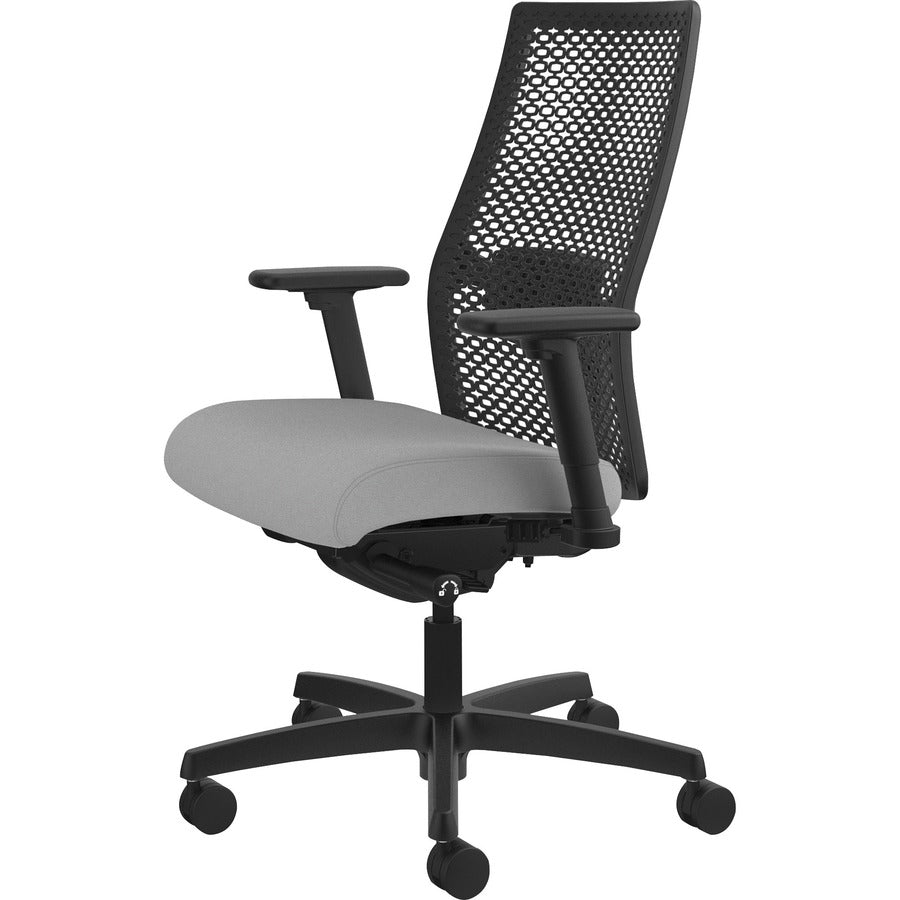 HON Ignition ReActiv Chair - Frost Seat Color - Fabric Seat Material - Black Back Color - Mesh Back Material - Black Frame Color - Mid Back - Frost - 1 Each