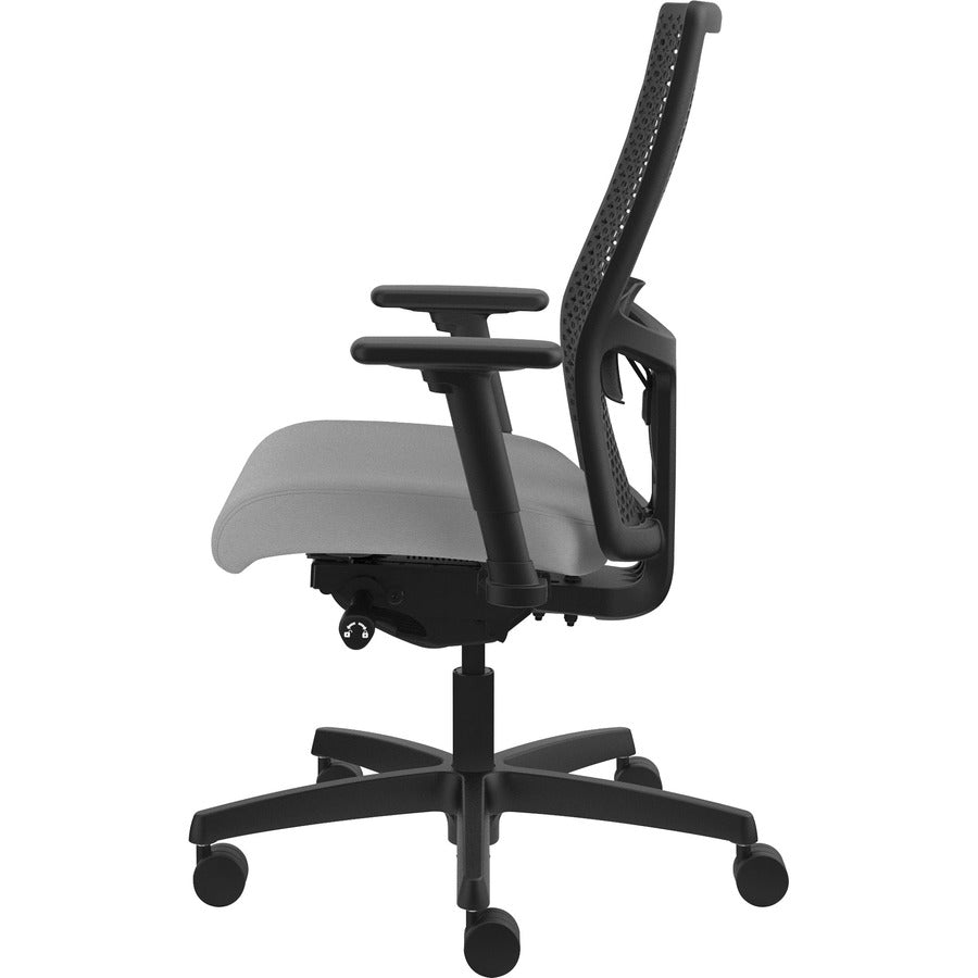 HON Ignition ReActiv Chair - Frost Seat Color - Fabric Seat Material - Black Back Color - Mesh Back Material - Black Frame Color - Mid Back - Frost - 1 Each