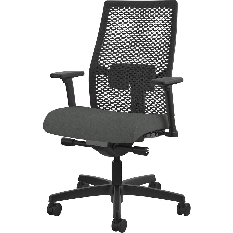 HON Ignition ReActiv Chair - Iron Ore Seat Color - Fabric Seat Material - Black Back Color - Mesh Back Material - Black Frame Color - Mid Back - Iron Ore - 1 Each