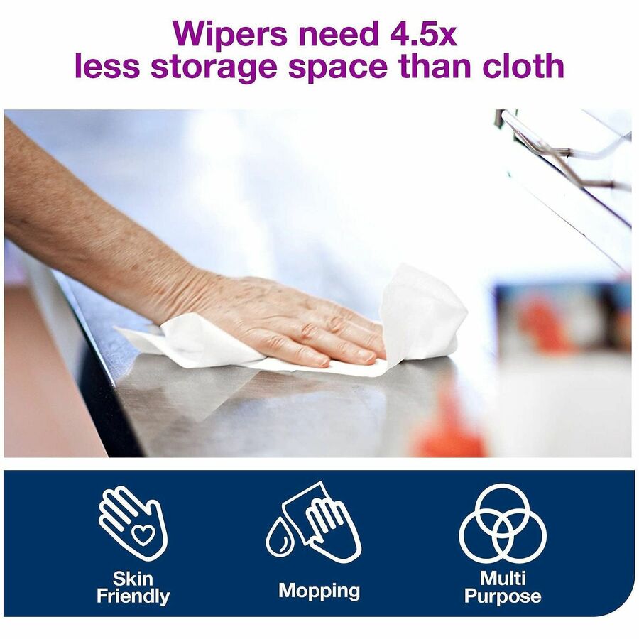 TORK Paper Wiper Plus White W2 - 1 Ply15.20" Length - 300 Sheets/Roll - 3.66" Roll Diameter - 1 3/16" Core - White - Paper - 2 Roll