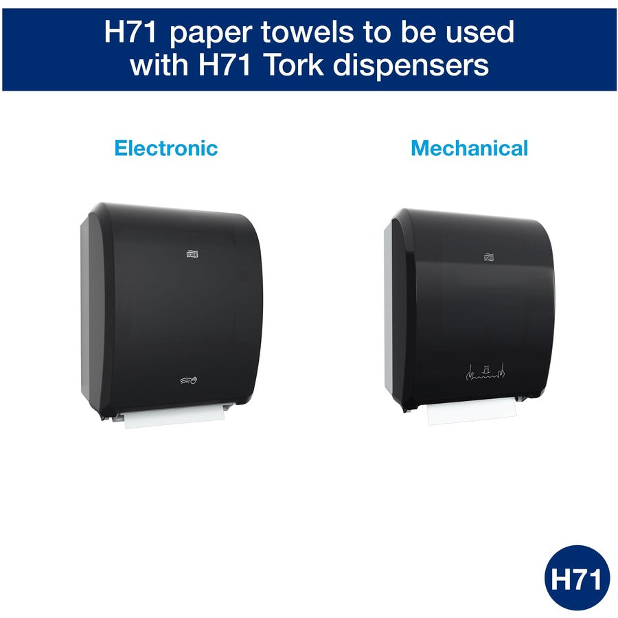 TORK Hand Towel Roll White H71 - 1 Ply - 7.80" Roll Diameter - Logo Embossed - White - Paper, Fiber - 6 / Carton