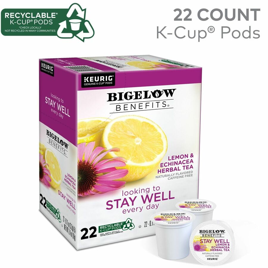 Bigelow® Tea Herbal Tea K-Cup - Herbal Tea - 22 K-Cup - 22 / Box