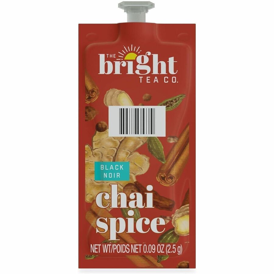 Flavia Bright Tea Co. Chai Spice Tea Herbal Tea Freshpack - Compatible with Flavia Aroma, Flavia Creation 300, FLAVIA Creation 600 - Herbal Tea - Caffeinated - Kosher - 100 / Carton