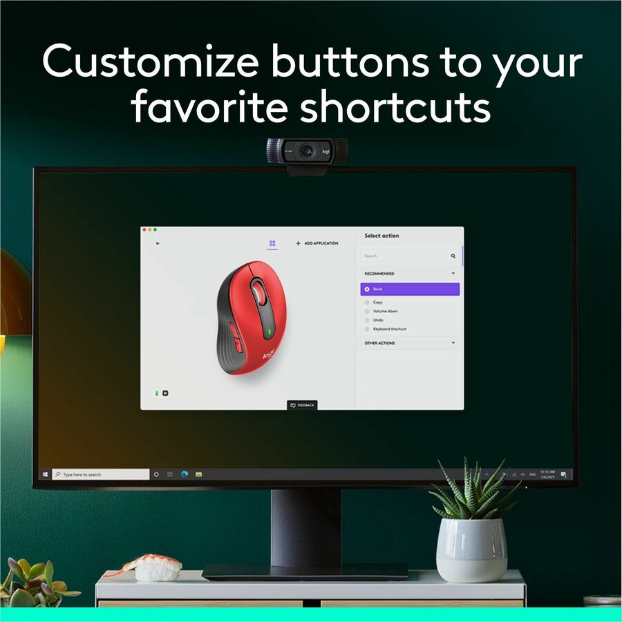 Logitech Signature M650 L (Red) - Optical - Wireless - Bluetooth/Radio Frequency - Red - USB - 2000 dpi - Scroll Wheel - 5 Button(s) - 5 Programmable Button(s) - Large Hand/Palm Size