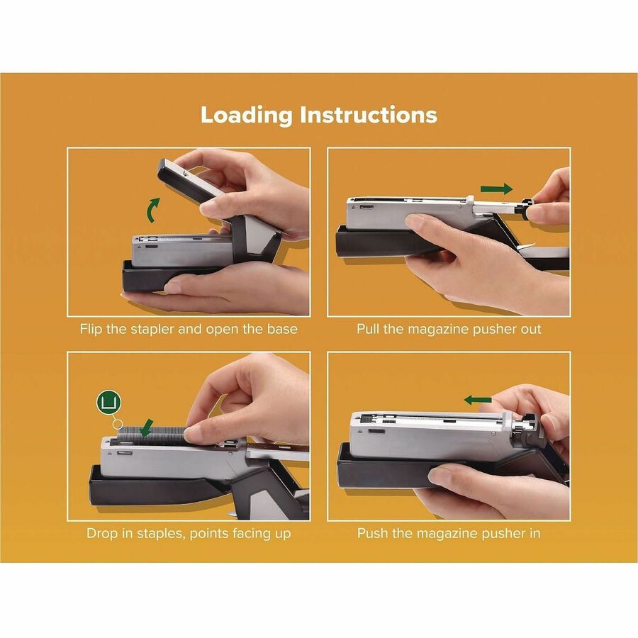 Bostitch 500 Compact Stapler - Staples Upto 15 Sheet - Half Strip - Black, Gray - 1 Each