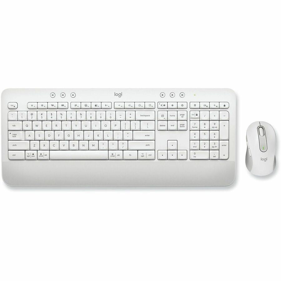 Logitech Signature MK650 Combo for Business Wireless Mouse and Keyboard Combo - USB Plunger Wireless Bluetooth/RF Keyboard - 118 Key - English (US) - Off White - USB Wireless Bluetooth/RF Mouse - 4000 dpi - Scroll Wheel - Off White - Symmetrical - AA -...