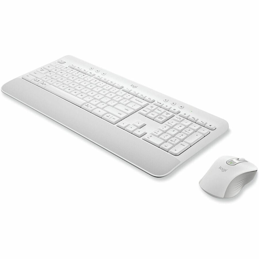 Logitech Signature MK650 Combo for Business Wireless Mouse and Keyboard Combo - USB Plunger Wireless Bluetooth/RF Keyboard - 118 Key - English (US) - Off White - USB Wireless Bluetooth/RF Mouse - 4000 dpi - Scroll Wheel - Off White - Symmetrical - AA -...
