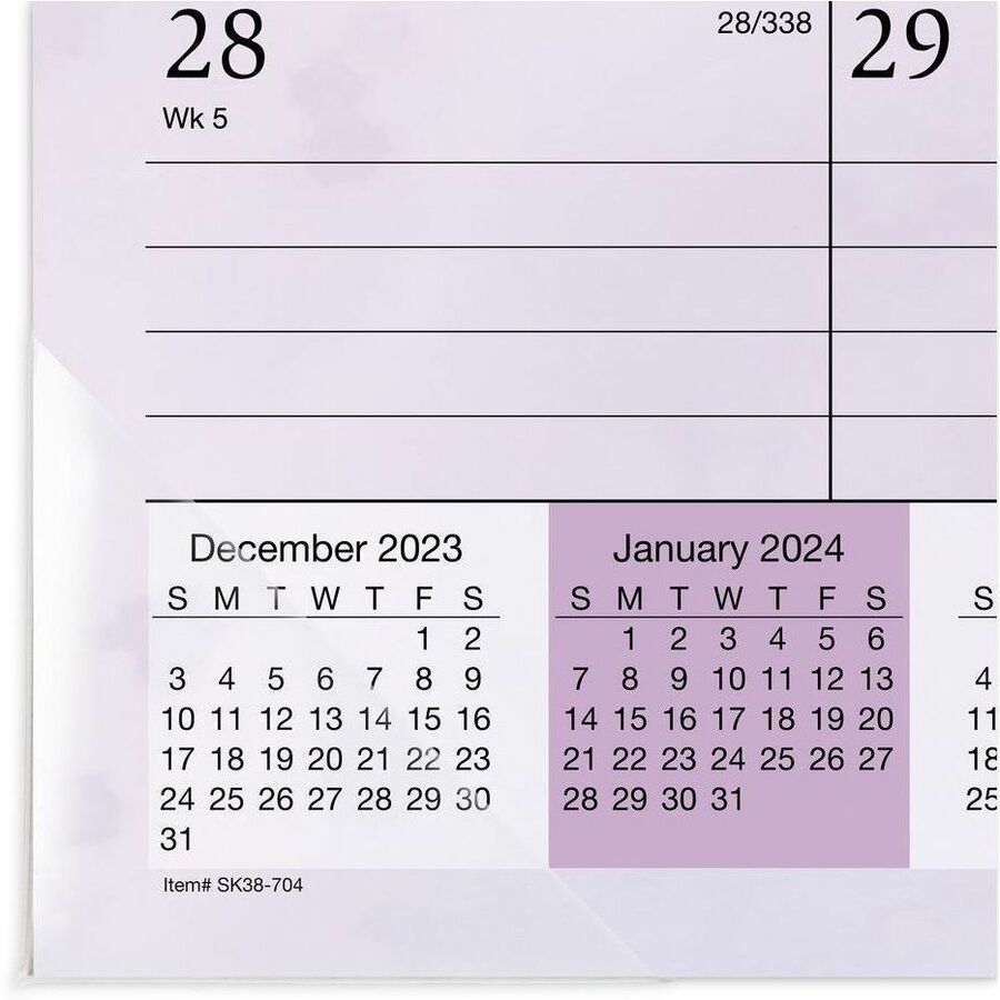 At-A-Glance Beautiful Day 2026 Monthly Desk Pad Calendar" , Standard, 21-3/4" x 17" - Standard - Julian Dates - Monthly - 12 Month - January 2026 to December 2026 - 1 Month Single Page Layout - 21 3/4" x 17" Sheet Size - White Sheet - 2 x Holes - Headb...