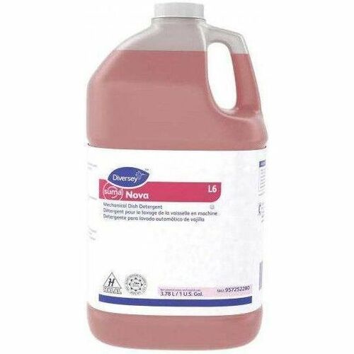 Suma Nova L6 - For Dish, Dishwasher - 128 fl oz (4 quart) - 11.5 to 13.9 pH - Characteristic, Ammonia Scent - Recommended For: Food Remover, Grease Remover, Scale Remover, Stain Remover, Hard Water Remover, Soil Remover - Kosher - Red Jug - 4 Pack