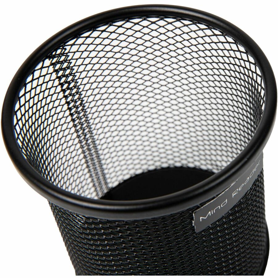 Mind Reader Multi-Purpose Desk Organizer Set - 3.8" Height x 3.5" Width - Metal Mesh - Black - Sturdy, Durable, Lightweight, Portable - 3 / Pack