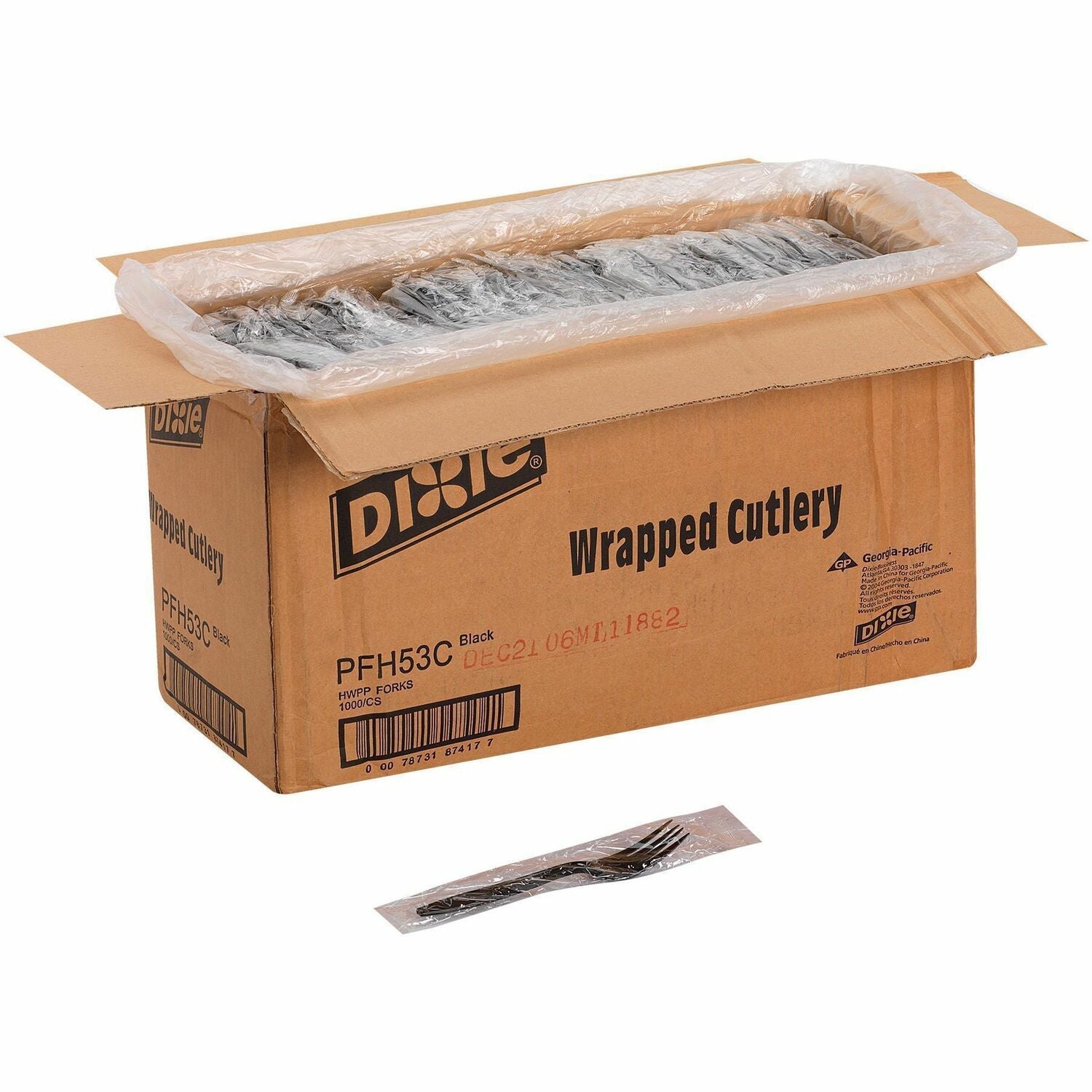 Dixie Cutlery Set - Fork - Fork - Food - Disposable - Plastic, Polypropylene - Black - 1000 / Case