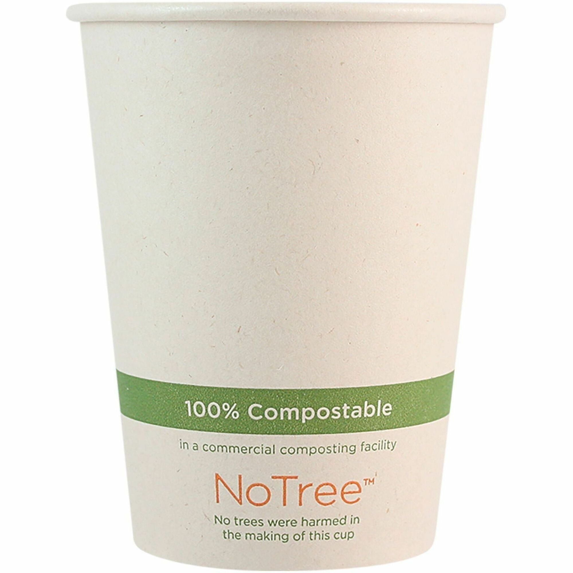 World Centric NoTree Paper Hot Cups - 12 fl oz - Natural - Paper - Hot Drink, Coffee, Tea, Hot Chocolate - 20 / Carton