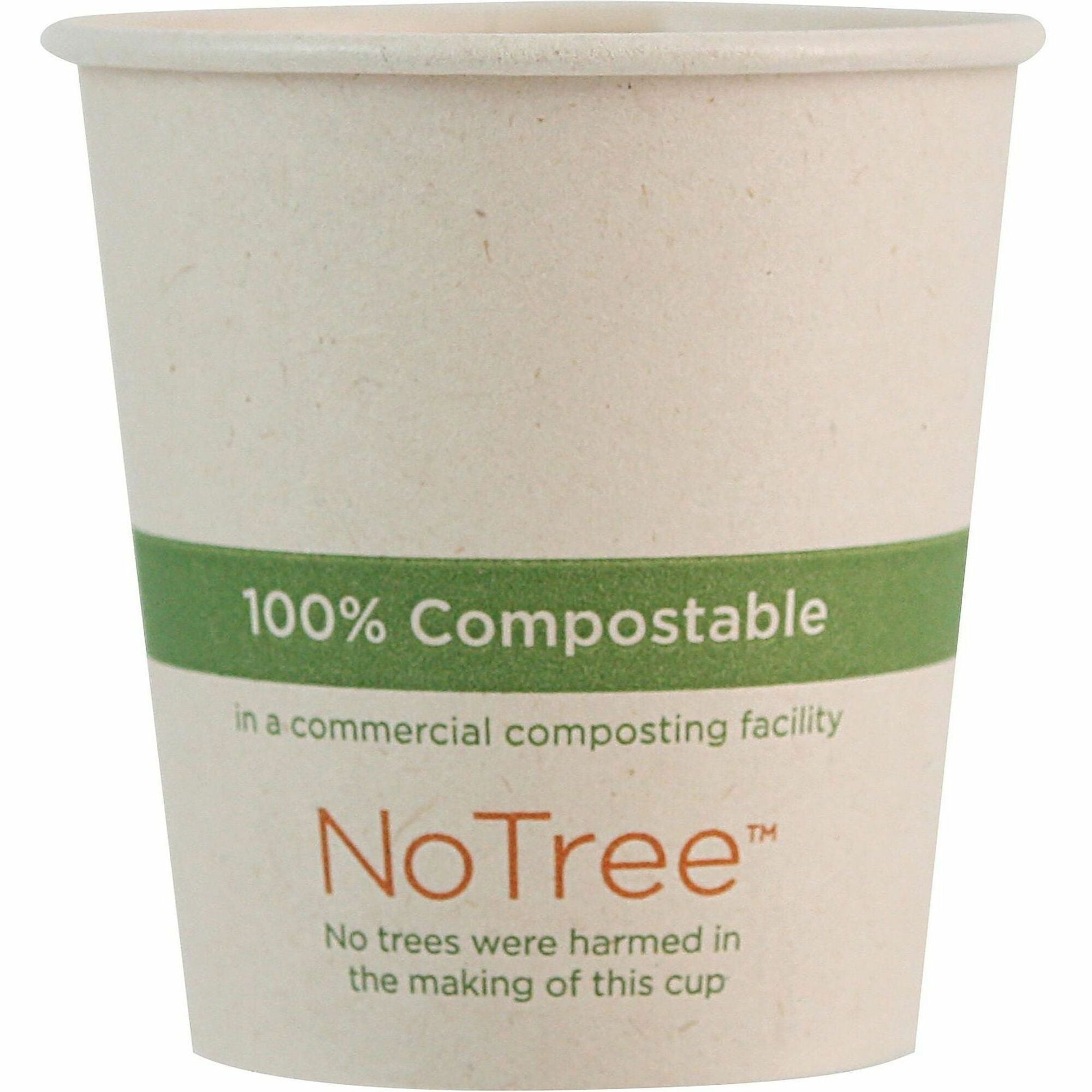 World Centric NoTree Paper Hot Cups - 4 fl oz - Natural - Paper - Hot Drink, Beverage, Tea, Hot Chocolate, Coffee - 20 / Carton