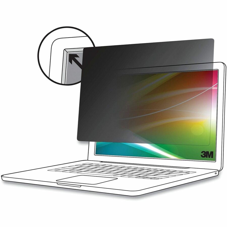 3M Bright Screen Privacy Filter for 15.6in Full Screen Laptop, 16:9, BP156W9E Black, Matte - For 15.6" Widescreen LCD 2 in 1 Notebook - 16:9 - Scratch Resistant, Fingerprint Resistant - Anti-glare - 1 Each