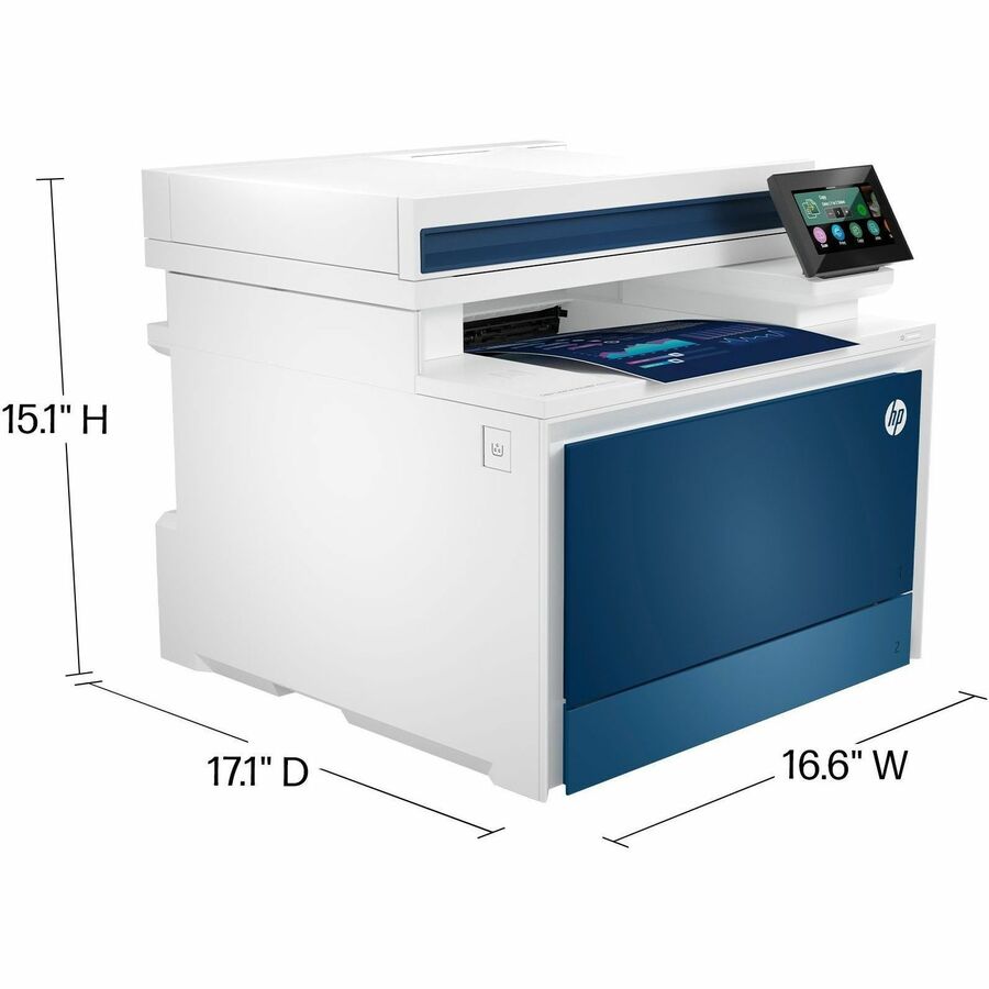 HP 4301fdn Laser Multifunction Printer - Color - White - Copier/Fax/Printer/Scanner - 35 ppm Color Print - 600 x 600 dpi Print - Automatic Duplex Print - Flatbed/ADF Scanner - For Plain Paper Print - 1 Each
