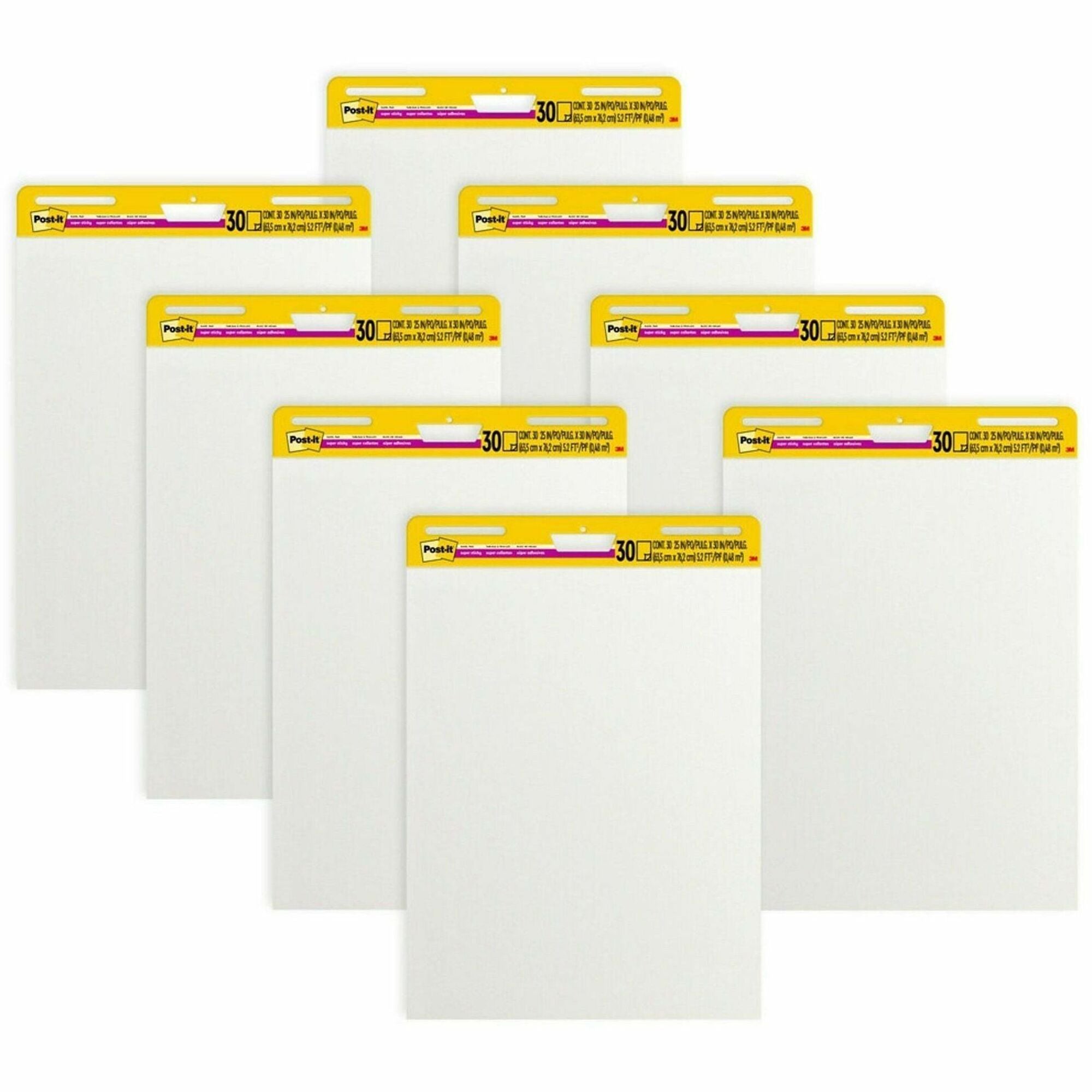 Post-it® Super Sticky Easel Pad - 25" x 30" Sheet Size - White Cover - 8 / Pack