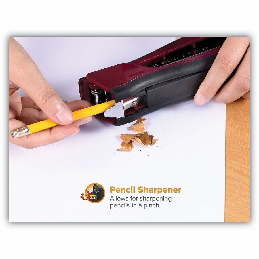 Bostitch Dynamo Stapler with Pencil Sharpener - Staples Upto 20 Sheet - Holds Upto 210 Staple - Full Strip - Magenta - 1 Each