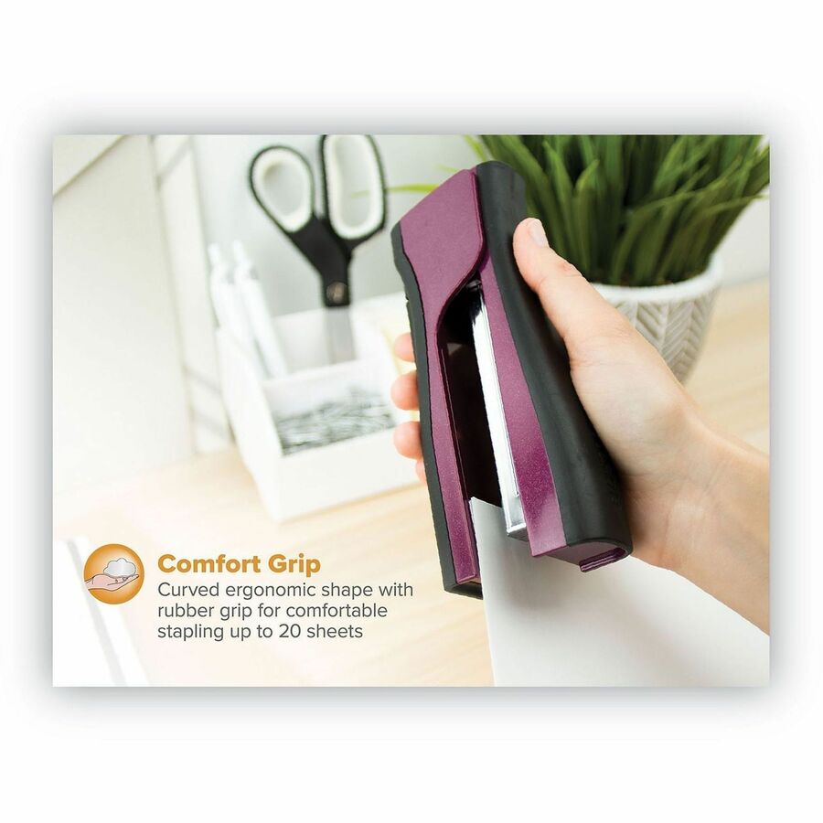 Bostitch Dynamo Stapler with Pencil Sharpener - Staples Upto 20 Sheet - Holds Upto 210 Staple - Full Strip - Magenta - 1 Each