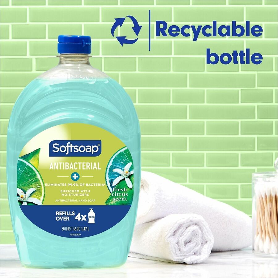 Softsoap Liquid Hand Soap - Fresh Citrus Scent - 1.56 quart - Bottle Dispenser - Bacteria Remover - Hand, Skin - Moisturizing - Antibacterial - Green - Paraben-free, Phthalate-free - 1 Each