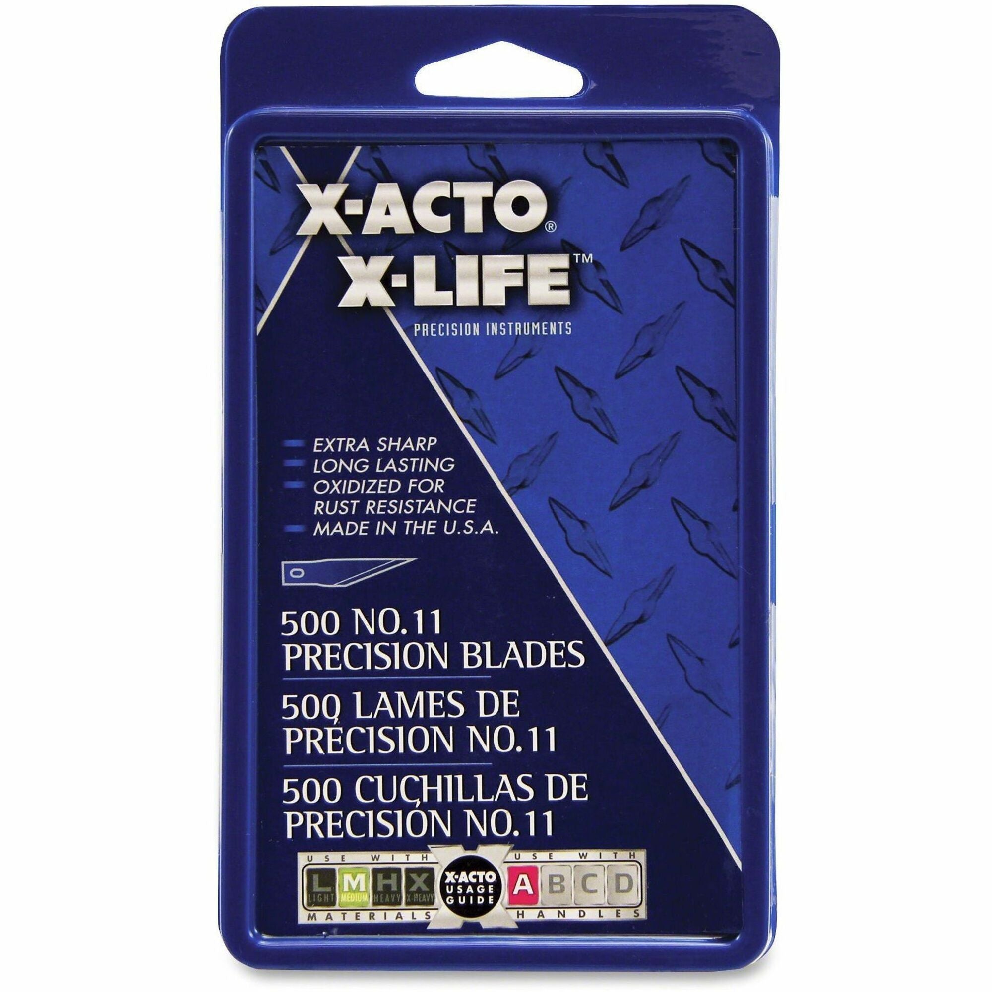 Elmer's No.11 Classic Fine Pnt X-Life Refill Blade - #11 - Durable, Rust Resistant - Carbon Steel - Silver - 500 / Box