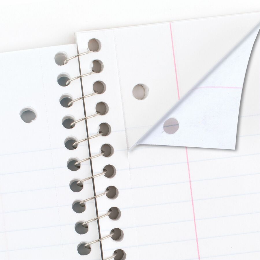 Mead Notebook - 1 Subject(s) - 70 Sheets - 70 Pages - Wire Bound - Wide Ruled, Legal Ruled Front Ruling - 3 Hole(s) - 20 lb Basis Weight - 7 1/2" x 10 1/2" Sheet Size - 10.50" Height x 8.3" Width x 0.5" Depth - Black, Blue, Green, Purple, Red, Yellow C...