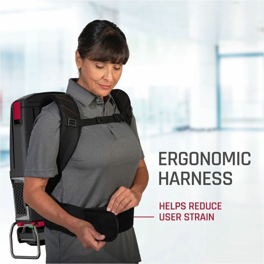 Hoover Commercial 40V Brushless Backpack Tool Only - 450 W Motor - Bagged - Hose, Wand - 5 ft Hose Length - HEPA - 607.4 gal/min - DC Supply - Battery Rechargeable - 40 V DC - 12.50 A - 450 W Rated Input Power - 71 dB(A) Noise Level - Black
