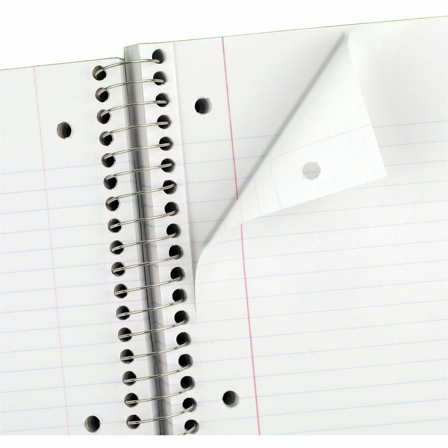 Mead Notebook - 1 Subject(s) - 70 Sheets - 70 Pages - Wire Bound - 3 Hole(s) - 7 1/2" x 10 1/2" Sheet Size - 10.50" Height x 8.3" Width x 0.5" Depth - Black, Blue, Green, Purple, Red, Yellow Cover - Opaque, Double Sided Sheet, Perforated, Easy Tear, Du...