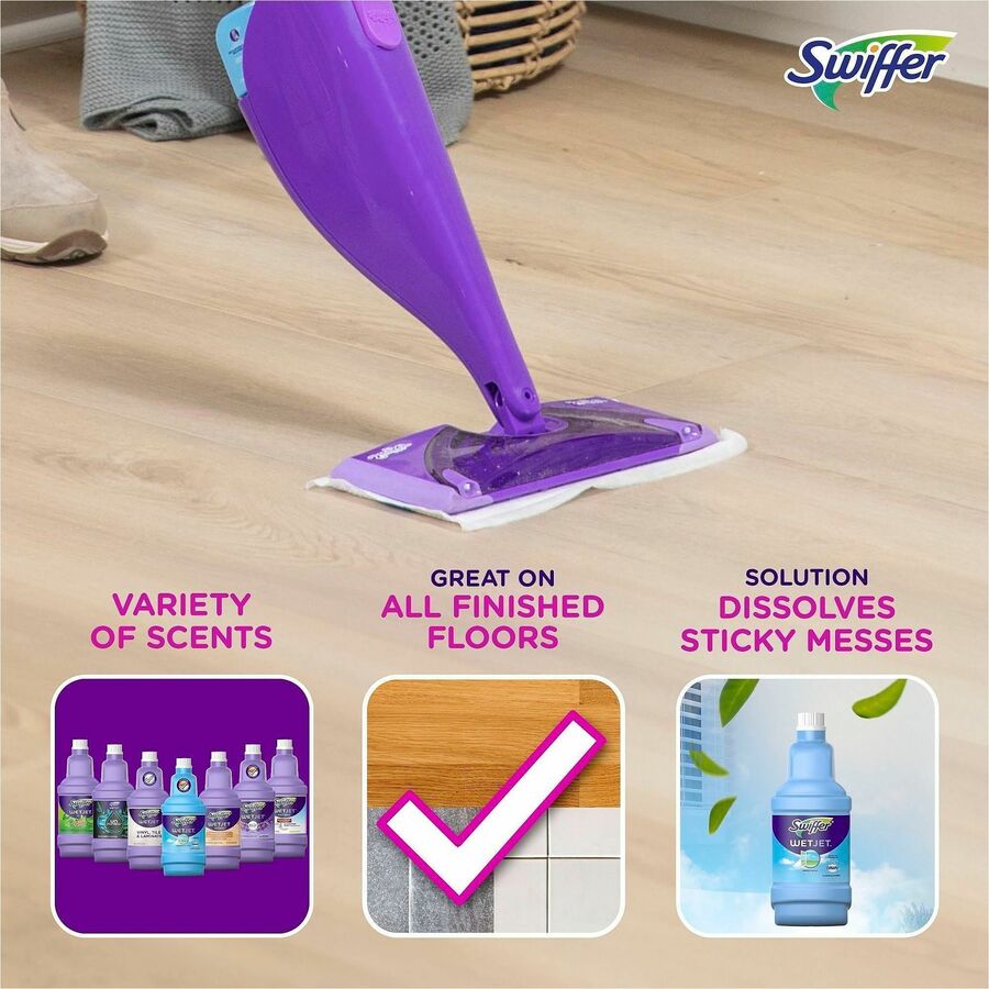 Swiffer WetJet MS Floor Cleaner - For Multi Surface - Liquid - 40.6 fl oz (1.3 quart) - Gain Scent - Recommended For: Dirt Remover, Grime Remover - Quick Drying, Absorbent - Green - 1 Bottle