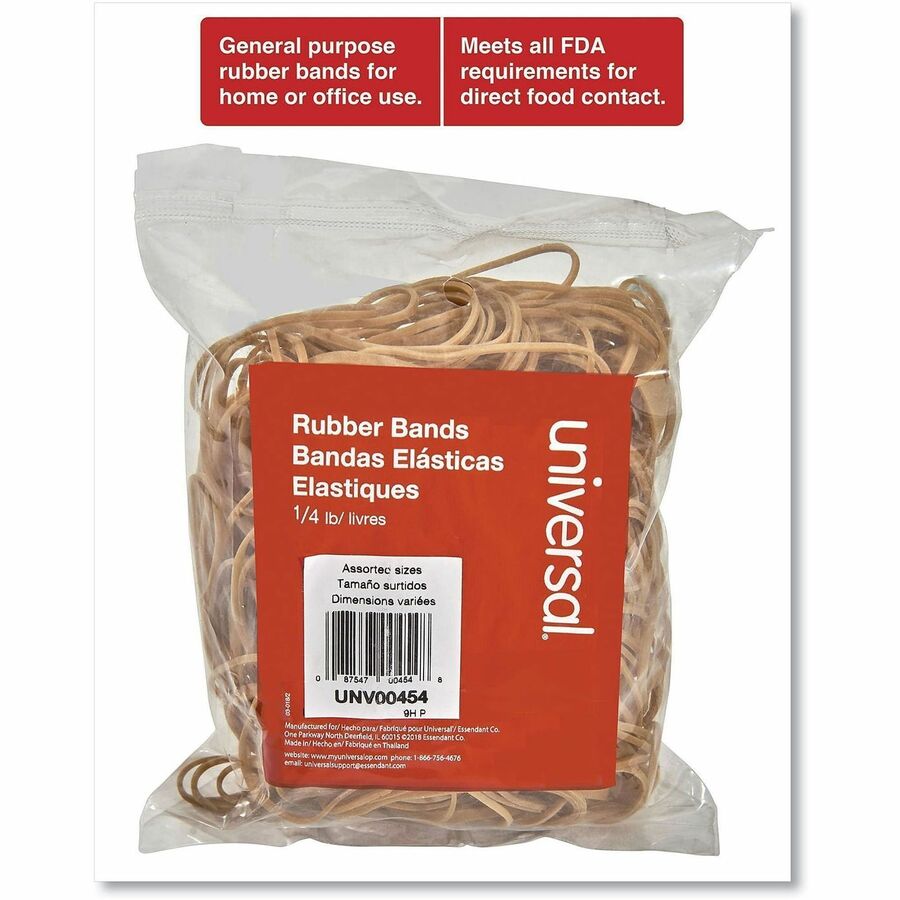 Universal Standard Rubber Bands - Size: #54, Assorted - Elastic - Rubber - Beige - 1 Pack