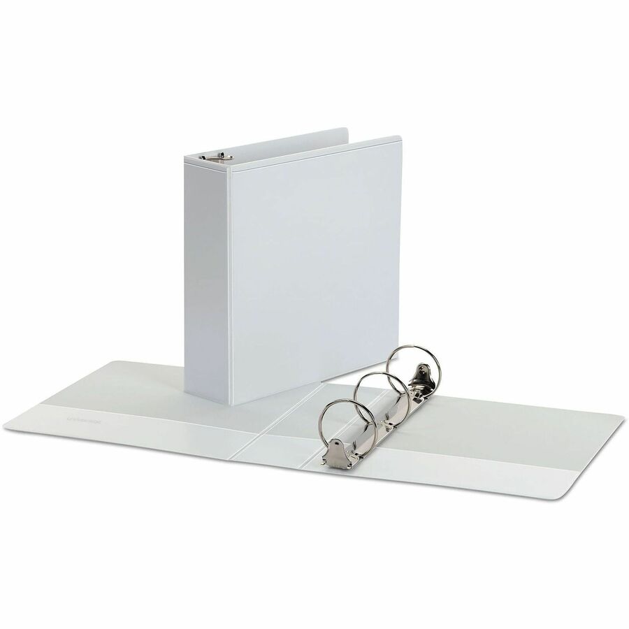 Universal Economy Round Ring View Binder, 3 Rings, 3" Capacity, 11 x 8.5, White - 3" Binder Capacity - 460 Sheet Capacity - 3 Ring(s) - Fastener(s): Ring - Pocket(s): 2, Inside Front & Back - Polypropylene - White - Non-stick - 1 Each