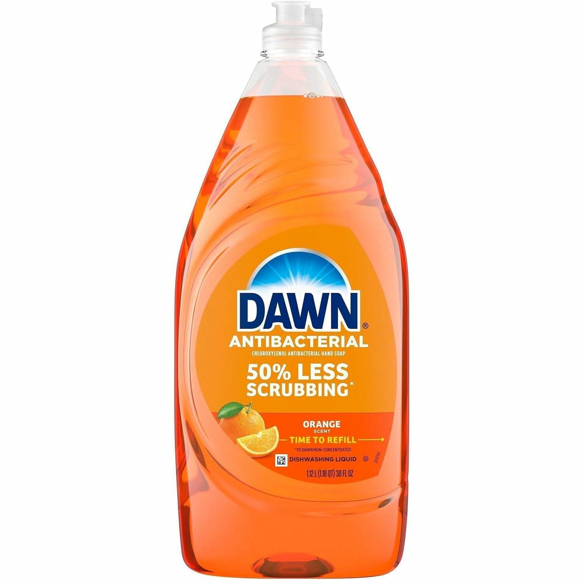 Dawn Antibacterial Dish Soap - For Dish, Hand - 38 fl oz (1.2 quart) - Citrus Scent - Recommended For: Bacteria Remover, Grease Remover, Residue Remover, Streak Remover, Germs Remover, Grime Remover - Anti-bacterial - Orange - 1 Each