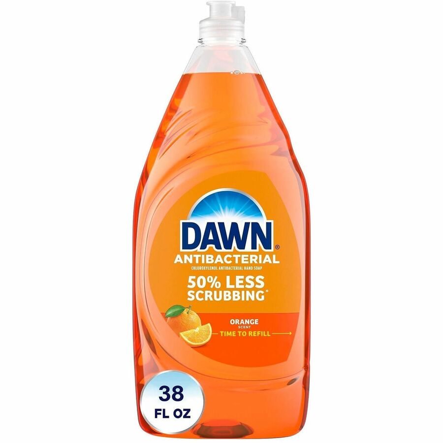 Dawn Antibacterial Dish Soap - For Dish, Hand - 38 fl oz (1.2 quart) - Citrus Scent - Recommended For: Bacteria Remover, Grease Remover, Residue Remover, Streak Remover, Germs Remover, Grime Remover - Anti-bacterial - Orange - 1 Each