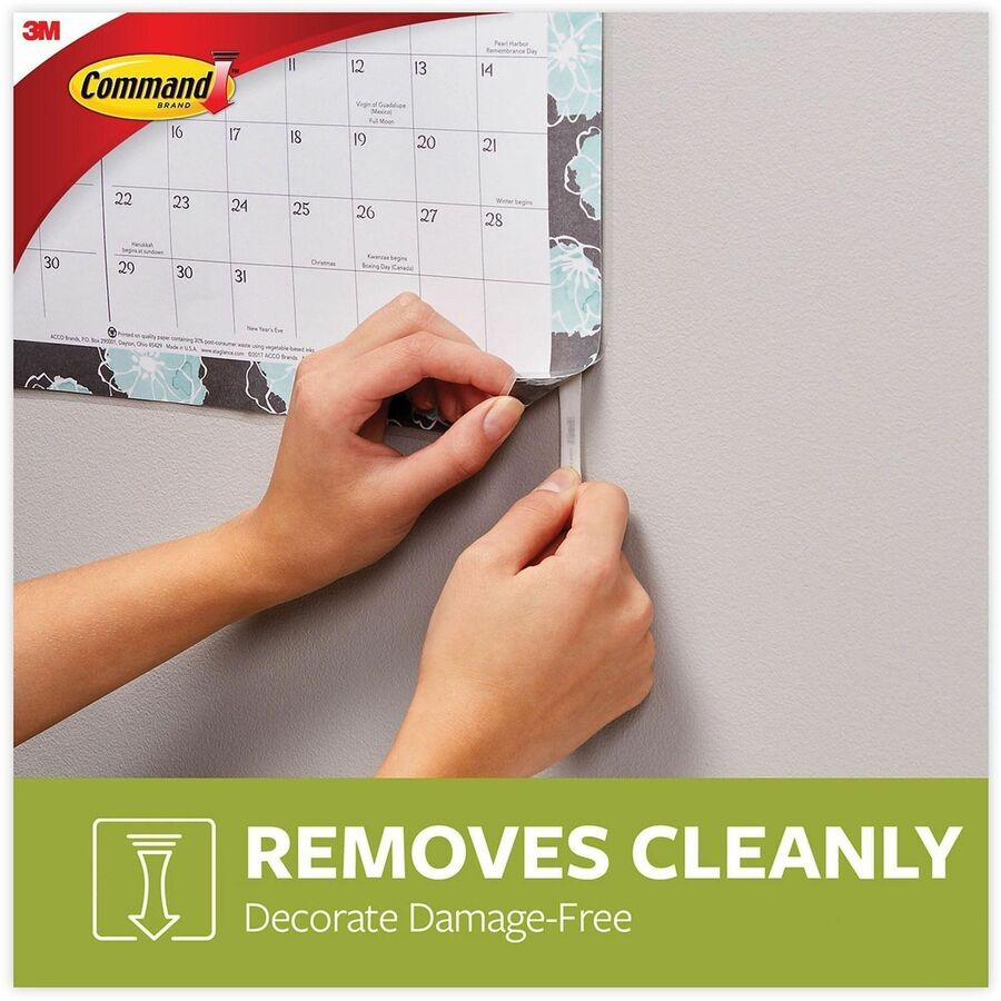 Command Poster Strips 17024-S256NA, Small, White, 256 Strips - 1.75" Length x 0.62" Width x 500 mil Thickness - White - Damage Resistant, Mark Resistant - For Poster, Indoor, Hanging, Smooth Surface, Artwork, Sign, Home, Office, Decorating, Multi Surfa...