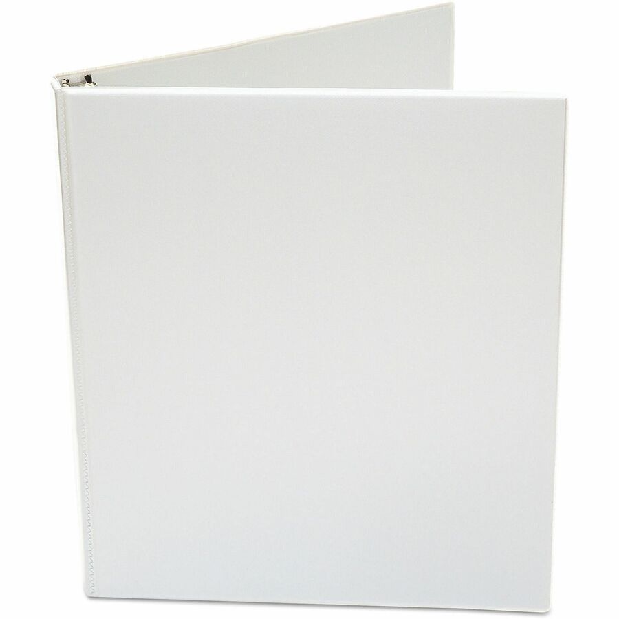 Universal Economy Round Ring View Binder, 3 Rings, 0.5" Capacity, 11 x 8.5, White - 1/2" Binder Capacity - 100 Sheet Capacity - 3 Ring(s) - Fastener(s): Ring - Pocket(s): 2, Inside Front & Back - Polypropylene - White - Non-stick - 1 Each