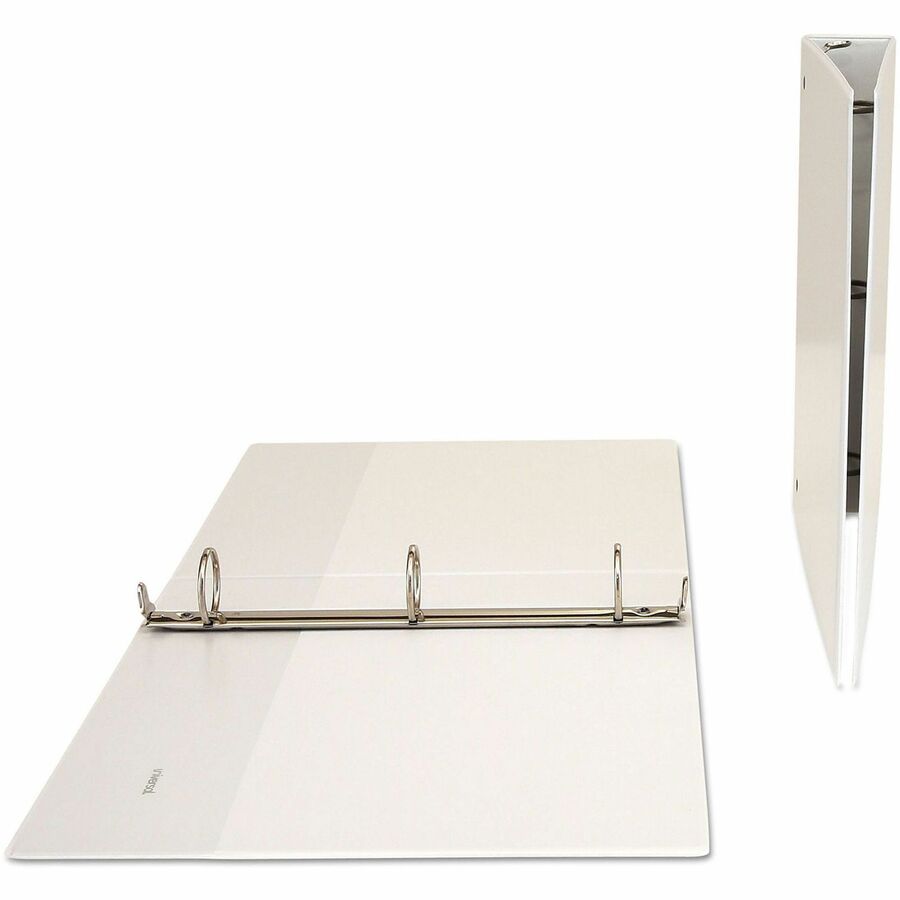 Universal Economy Round Ring View Binder, 3 Rings, 1.5" Capacity, 11 x 8.5, White - 1 1/2" Binder Capacity - 275 Sheet Capacity - 3 Ring(s) - Fastener(s): Ring - Pocket(s): 2, Inside Front & Back - Polypropylene - White - Non-stick - 1 Each
