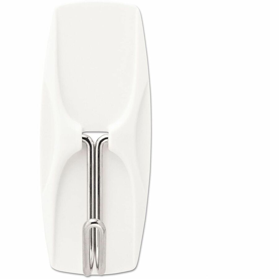 Command Hook - 7 Hooks - 7 Medium Hook - 2 lb (907.2 g) Capacity - Reusable - 2.2" Height x 0.9" Width - Adhesive - Medium - Wire Hook - for General Purpose, Painted Surface, Wood, Tile - Metal, Plastic - White - 7 / Pack