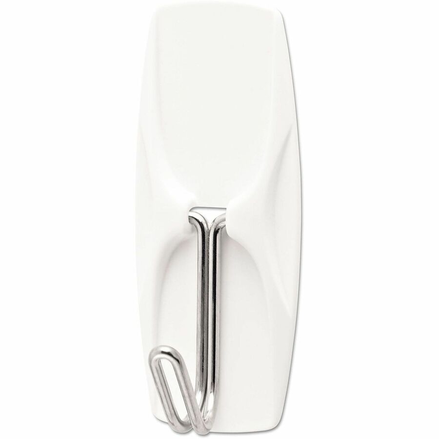 Command Hook - 7 Hooks - 7 Medium Hook - 2 lb (907.2 g) Capacity - Reusable - 2.2" Height x 0.9" Width - Adhesive - Medium - Wire Hook - for General Purpose, Painted Surface, Wood, Tile - Metal, Plastic - White - 7 / Pack