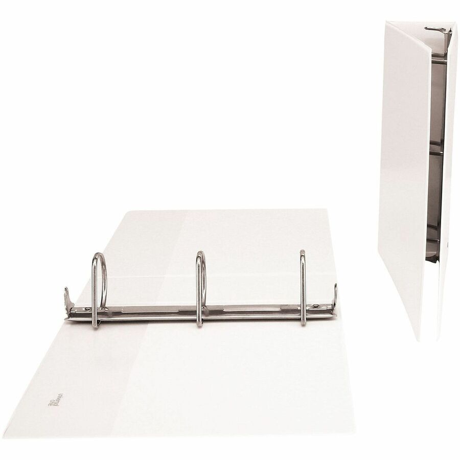 Universal Slant D-Ring View Binder, 3 Rings, 3" Capacity, 11 x 8.5, White - 3" Binder Capacity - 600 Sheet Capacity - 3 Ring(s) - Fastener(s): Ring - Pocket(s): 2, Inside Front & Back - Polypropylene - White - Non-stick - 1 Each