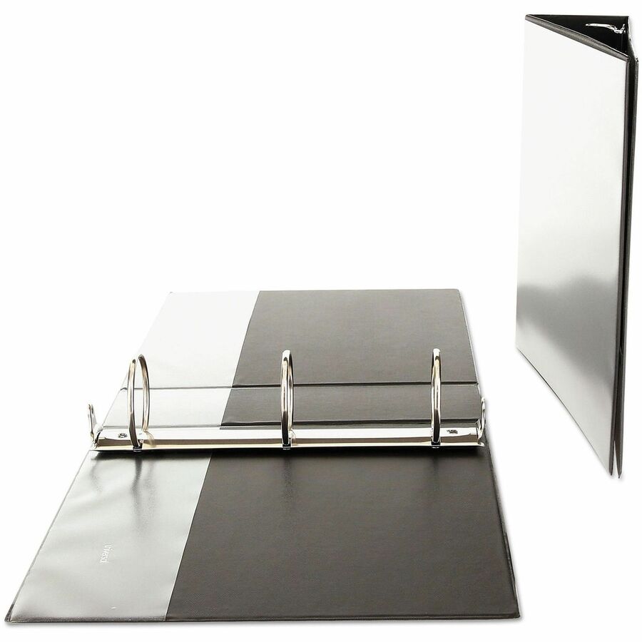 Universal Economy Round Ring View Binder, 3 Rings, 3" Capacity, 11 x 8.5, Black - 3" Binder Capacity - 625 Sheet Capacity - 3 Ring(s) - Fastener(s): Ring - Pocket(s): 2, Inside Front & Back - Polypropylene - Black - Non-stick - 1 Each
