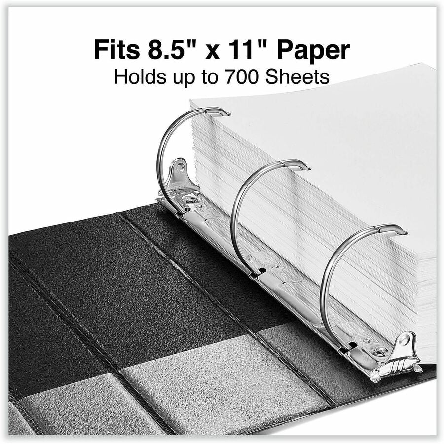 Universal Slant D-Ring View Binder, 3 Rings, 4" Capacity, 11 x 8.5, Black - 4" Binder Capacity - 775 Sheet Capacity - 3 Ring(s) - Fastener(s): Ring - Pocket(s): 2, Inside Front & Back - Polypropylene - Black - Non-stick - 1 Each
