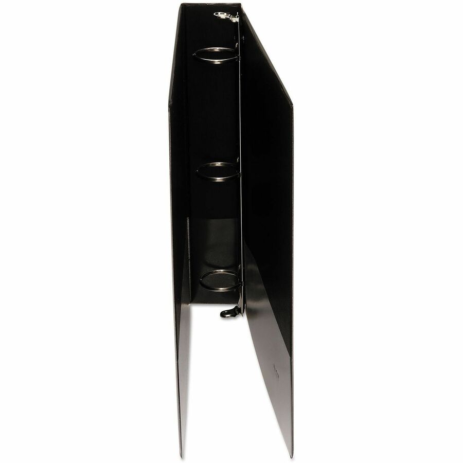 Universal Economy Round Ring View Binder, 3 Rings, 1.5" Capacity, 11 x 8.5, Black - 1 1/2" Binder Capacity - 275 Sheet Capacity - 3 Ring(s) - Fastener(s): Ring - Pocket(s): 2, Inside Front & Back - Polypropylene - Black - Non-stick - 1 Each